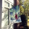 Santa Claus Watching the Northern Lights Christmas House Flag Large Porch Sleeve Pole Decorative Outside Yard Banner Artwork Wall Hanging, Polyester