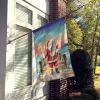 Fishing Santa Claus with Speckled Trout Christmas House Flag Large Porch Sleeve Pole Decorative Outside Yard Banner Artwork Wall Hanging, Polyester
