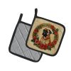 Bullmastiff Christmas Flowers Pair of Pot Holders Kitchen Heat Resistant Pot Holders Sets Oven Hot Pads for Cooking Baking BBQ, 7 1/2 x 7 1/2