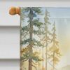 Santa Claus Fly-Fishing at Sunrise Christmas House Flag Large Porch Sleeve Pole Decorative Outside Yard Banner Artwork Wall Hanging, Polyester