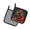 Irish Setter Christmas Pair of Pot Holders Kitchen Heat Resistant Pot Holders Sets Oven Hot Pads for Cooking Baking BBQ, 7 1/2 x 7 1/2
