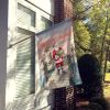 Fishing Santa Claus with Oysters Christmas House Flag Large Porch Sleeve Pole Decorative Outside Yard Banner Artwork Wall Hanging, Polyester