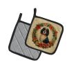 Cavalier Spaniel Christmas Flowers Pair of Pot Holders Kitchen Heat Resistant Pot Holders Sets Oven Hot Pads for Cooking Baking BBQ, 7 1/2 x 7 1/2