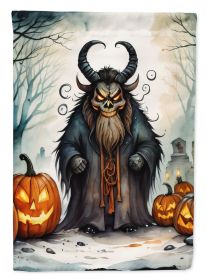 Krampus The Christmas Demon Spooky Halloween House Flag Large Porch Sleeve Pole Decorative Outside Yard Banner Artwork Wall Hanging, Polyester (Default: Default)